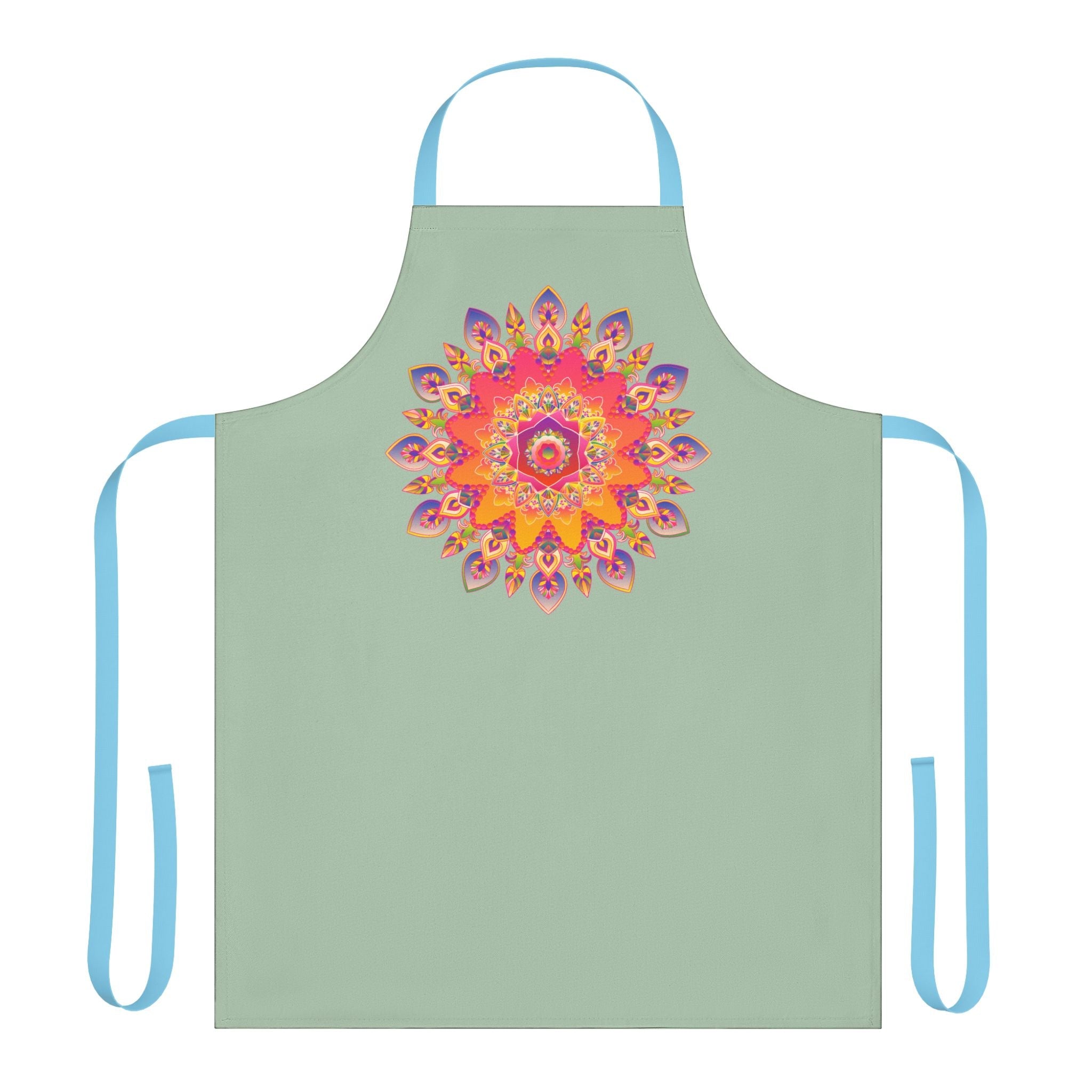 Mandala Art Apron - Sage Green All Over Prints - Blululi