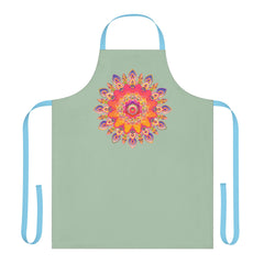 Mandala Art Apron - Sage Green All Over Prints - Blululi