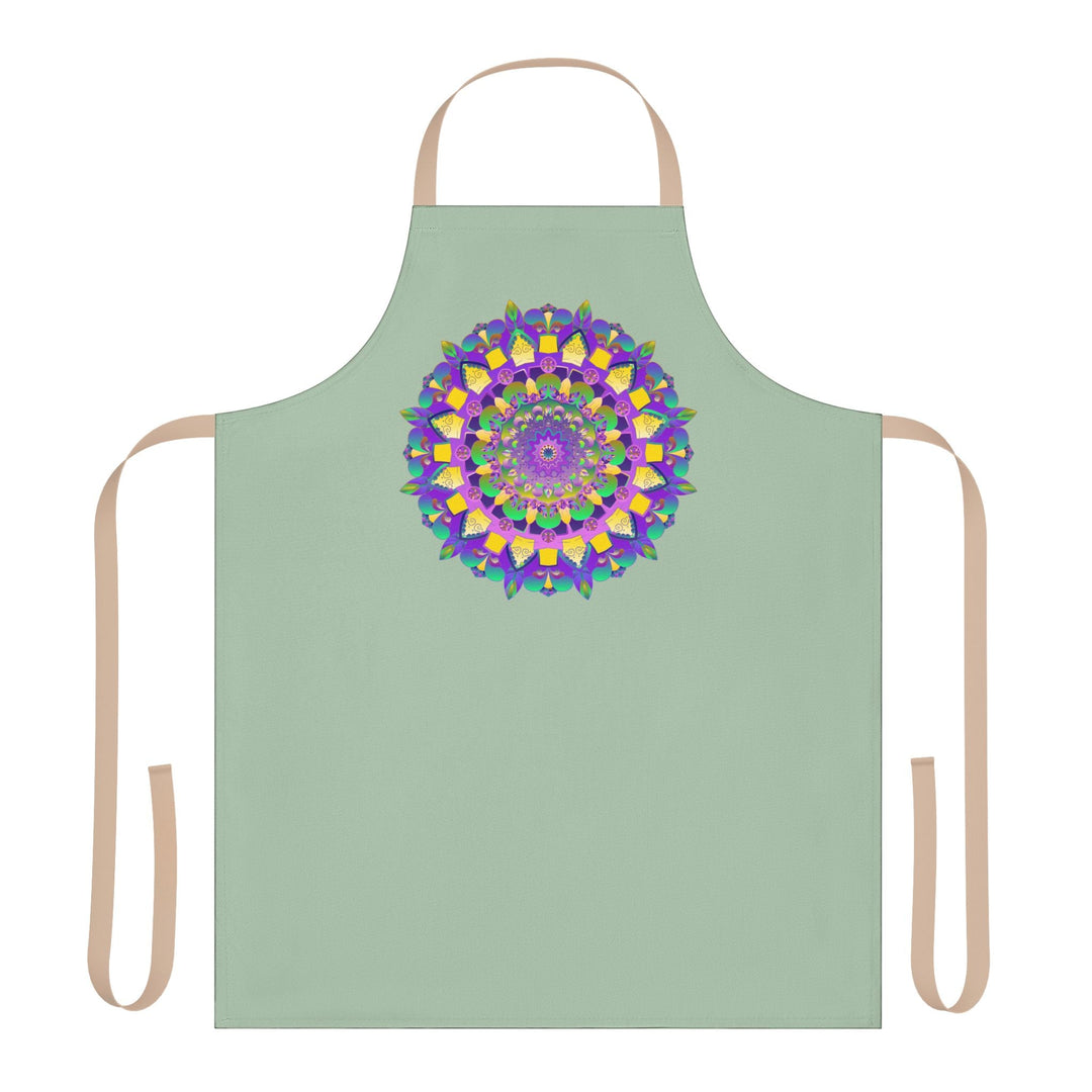 Mandala Art Apron - Sage Green All Over Prints - Blululi