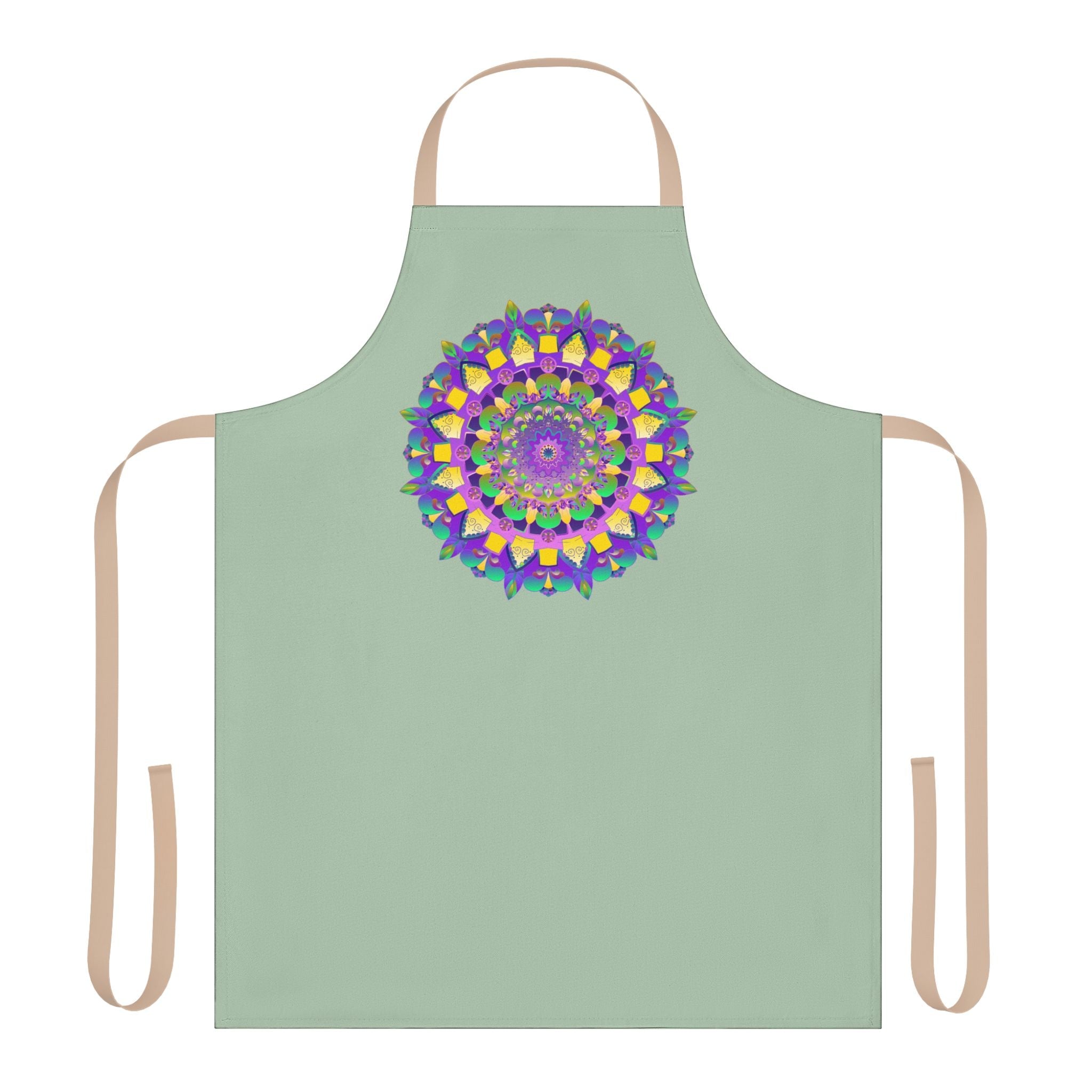 Mandala Art Apron - Sage Green All Over Prints - Blululi