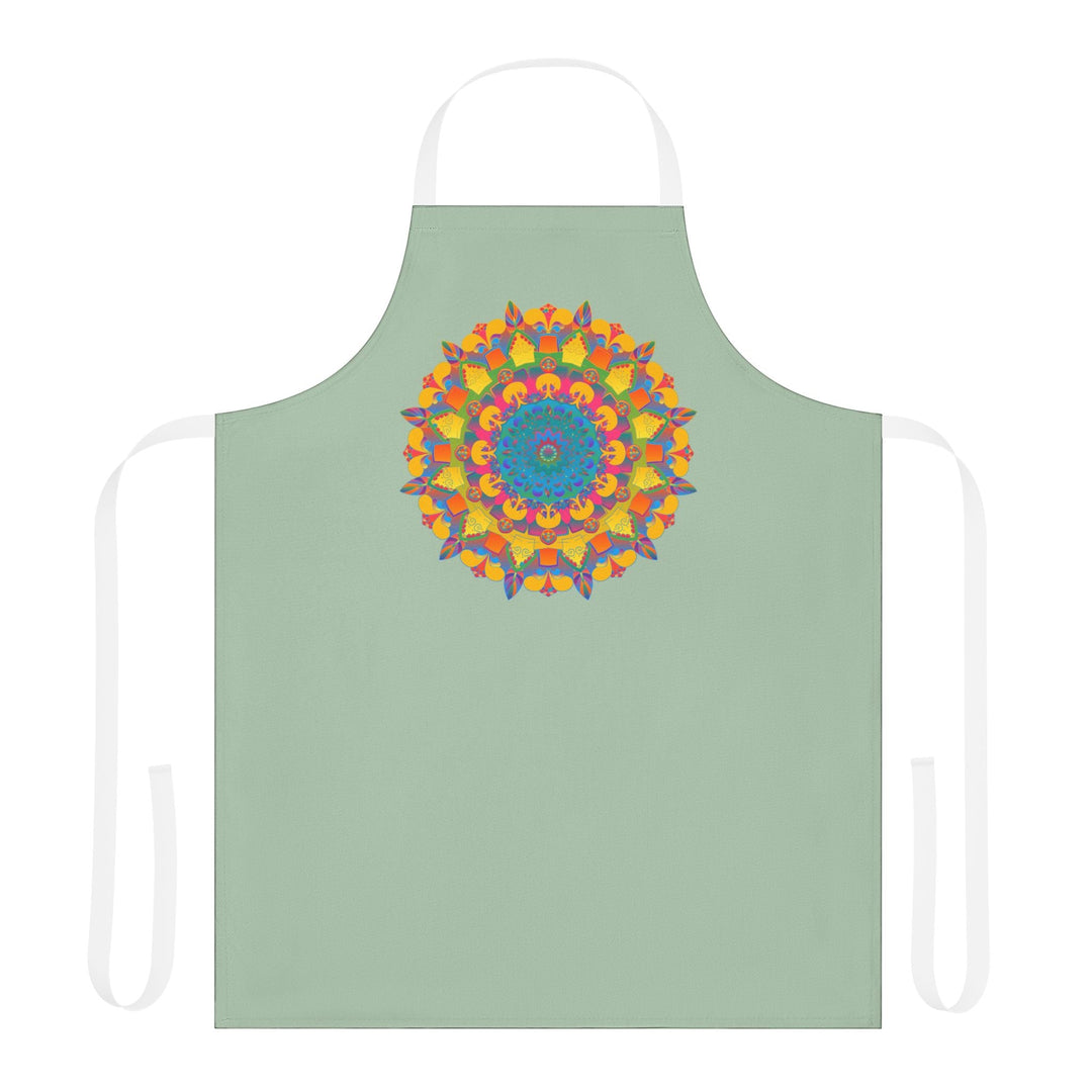 Mandala Art Apron - Sage Green All Over Prints - Blululi