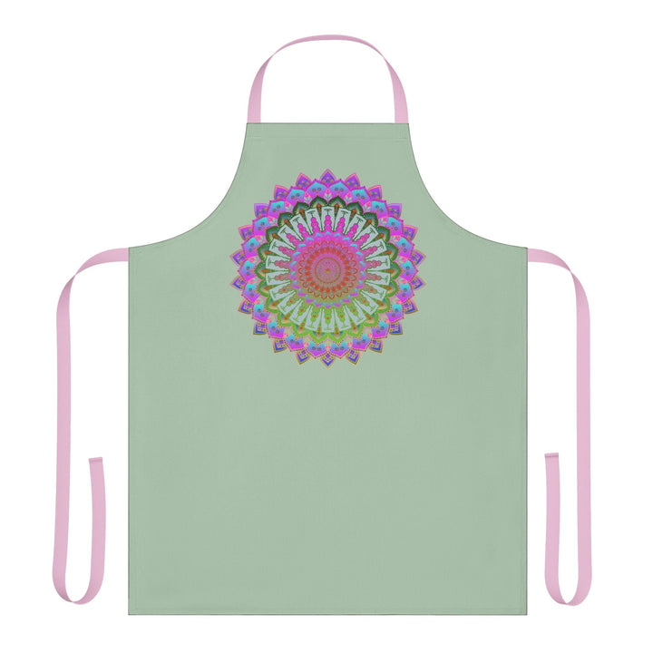 Mandala Art Apron - Sage Green All Over Prints - Blululi