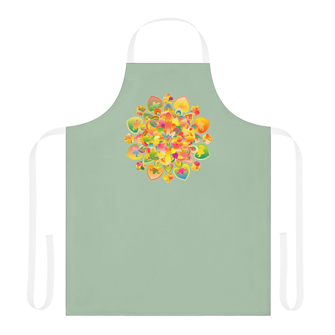 Mandala Art Apron - Sage Green All Over Prints - Blululi