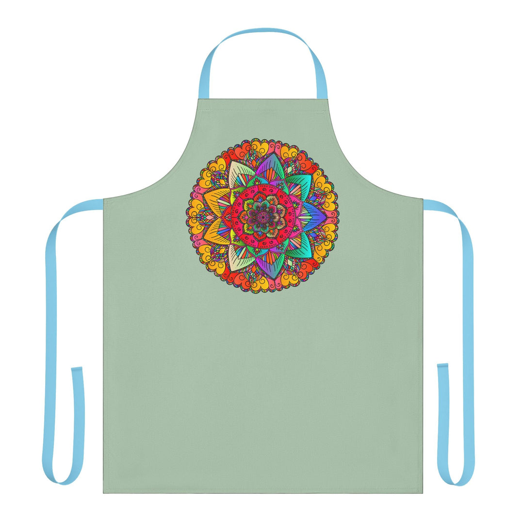 Mandala Art Apron - Sage Green All Over Prints - Blululi