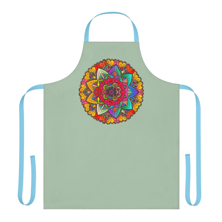 Mandala Art Apron - Sage Green All Over Prints - Blululi