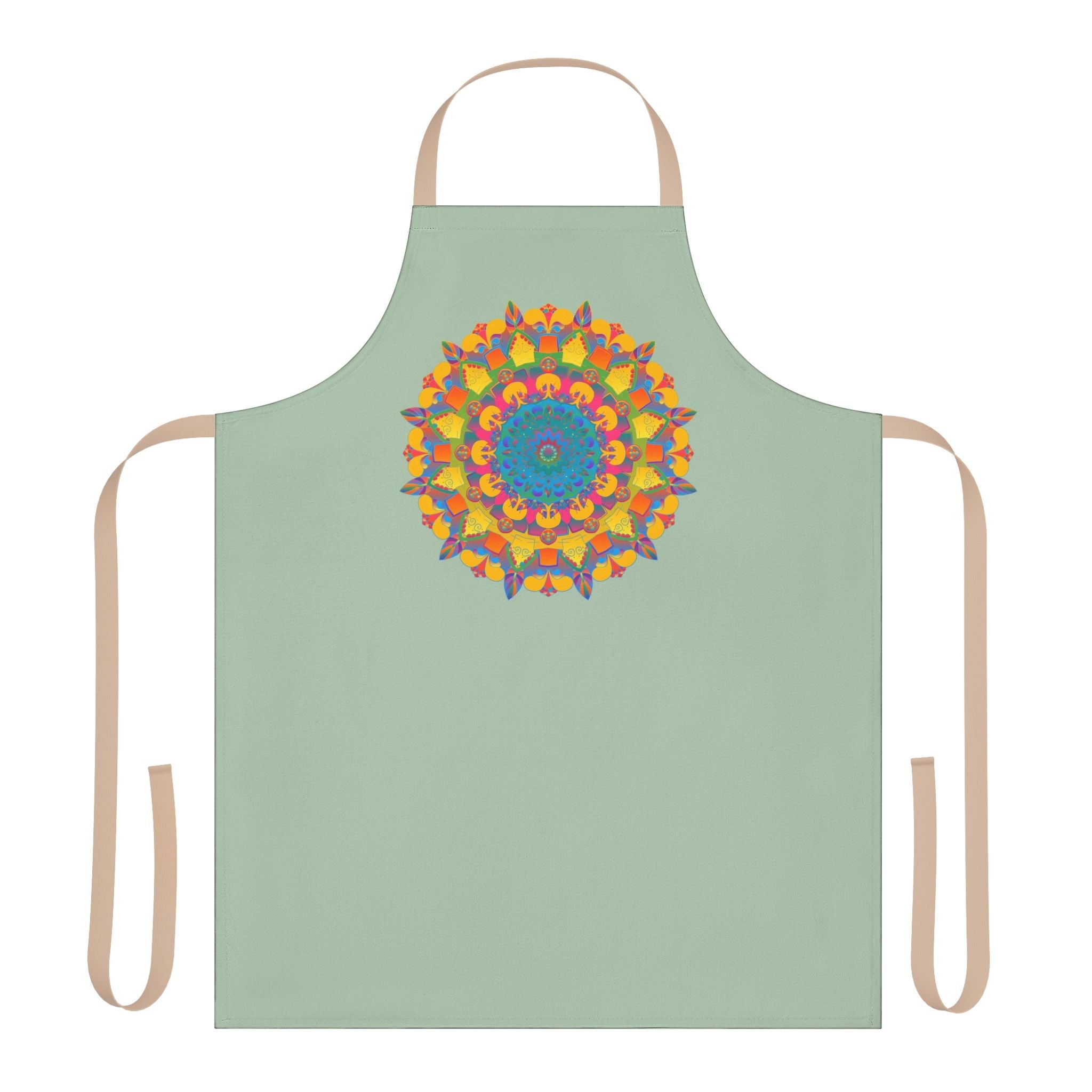 Mandala Art Apron - Sage Green All Over Prints - Blululi