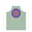Mandala Art Apron - Sage Green All Over Prints - Blululi