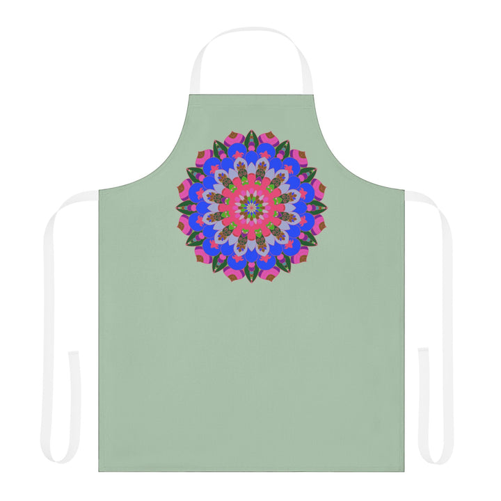 Mandala Art Apron - Sage Green All Over Prints - Blululi