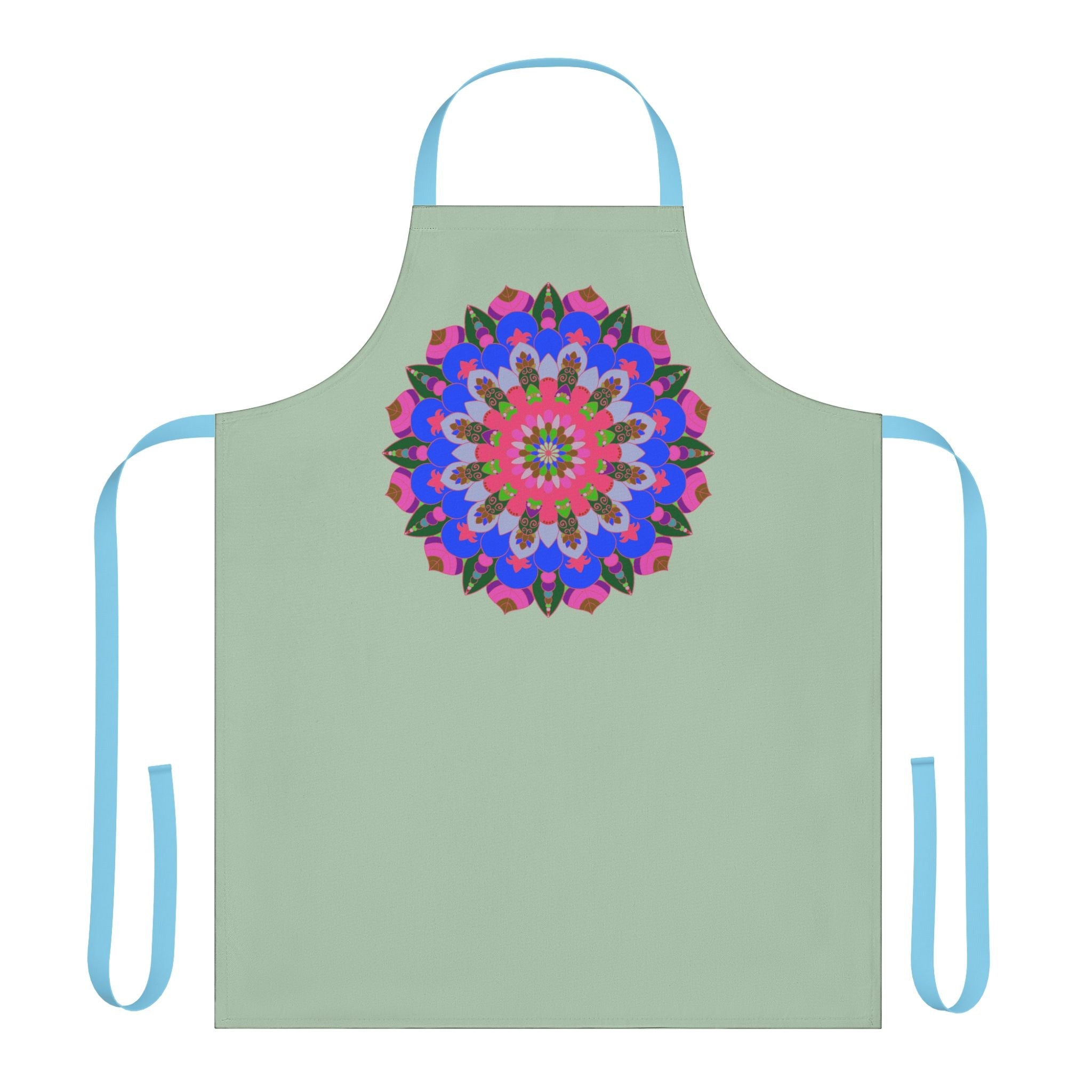 Mandala Art Apron - Sage Green All Over Prints - Blululi