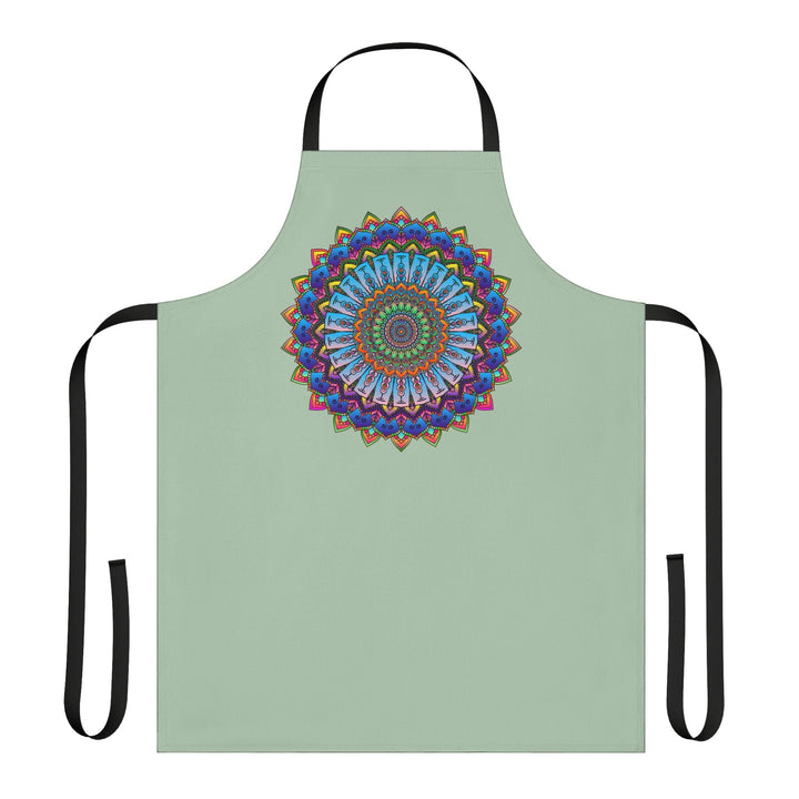 Mandala Art Apron - Sage Green All Over Prints - Blululi