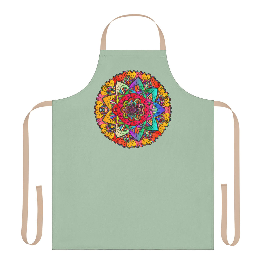 Mandala Art Apron - Sage Green All Over Prints - Blululi