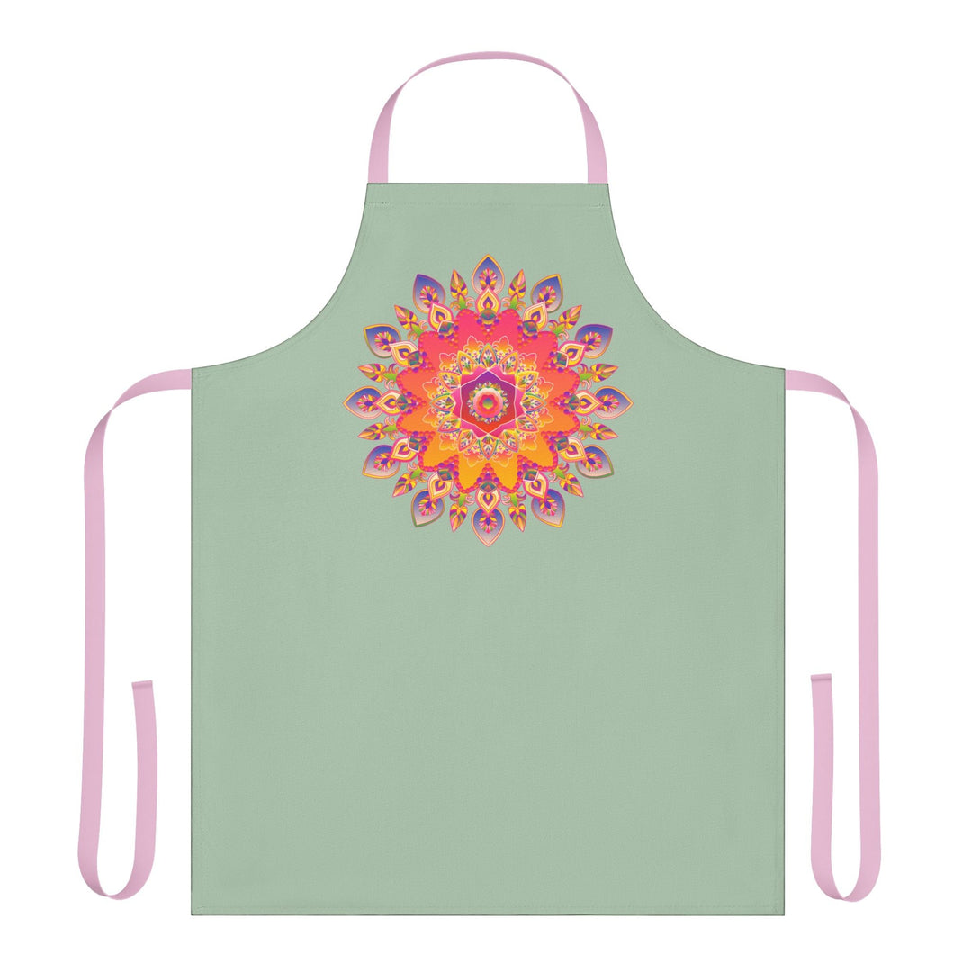 Mandala Art Apron - Sage Green All Over Prints - Blululi