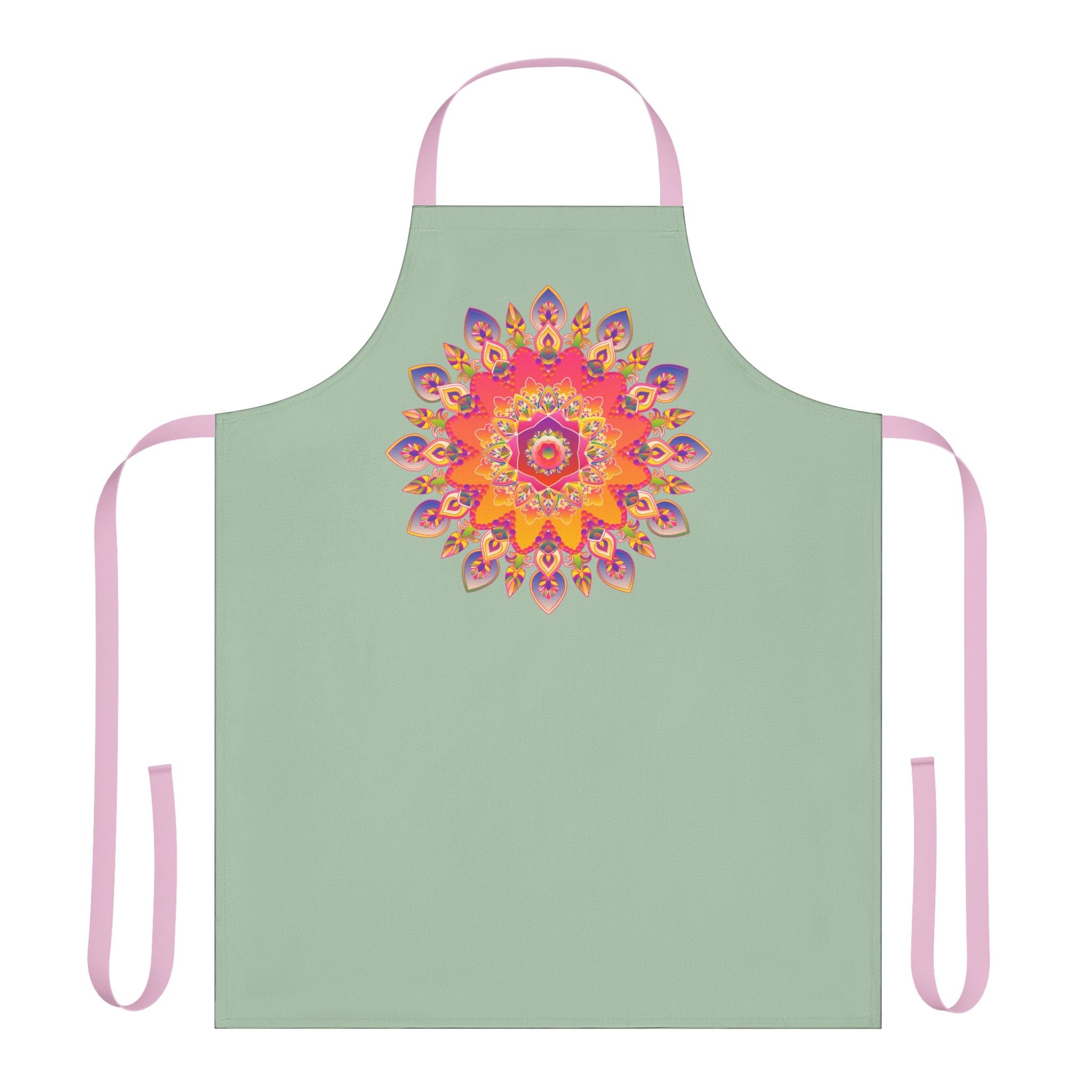 Mandala Art Apron - Sage Green All Over Prints - Blululi