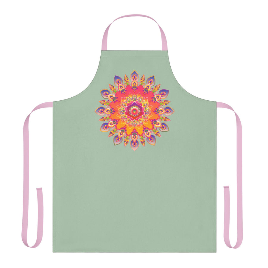 Mandala Art Apron - Sage Green All Over Prints - Blululi