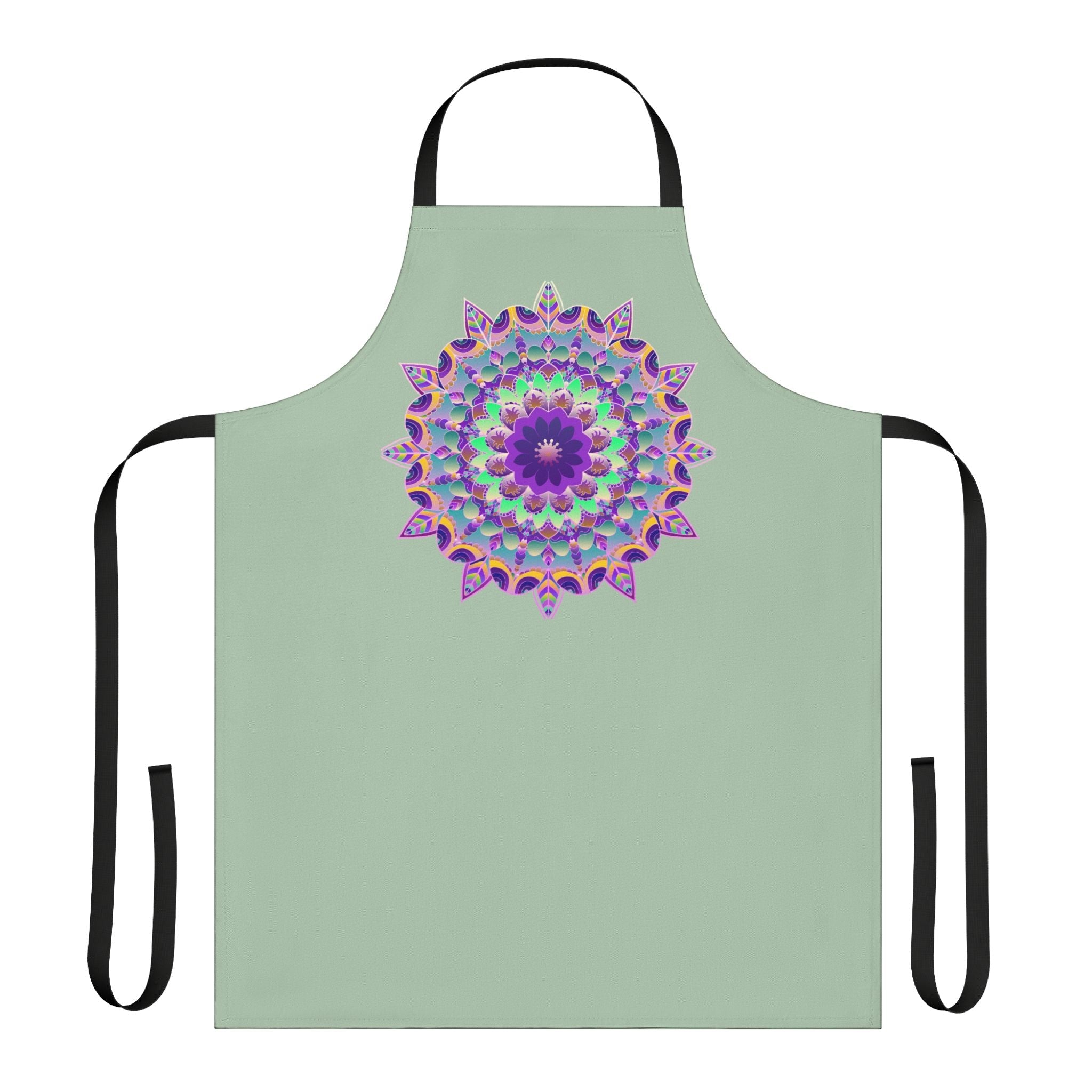 Mandala Art Apron - Sage Green All Over Prints - Blululi