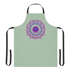 Mandala Art Apron - Sage Green All Over Prints - Blululi