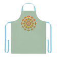 Mandala Art Apron - Sage Green All Over Prints - Blululi