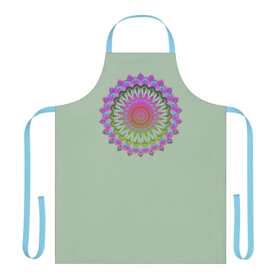 Mandala Art Apron - Sage Green All Over Prints - Blululi