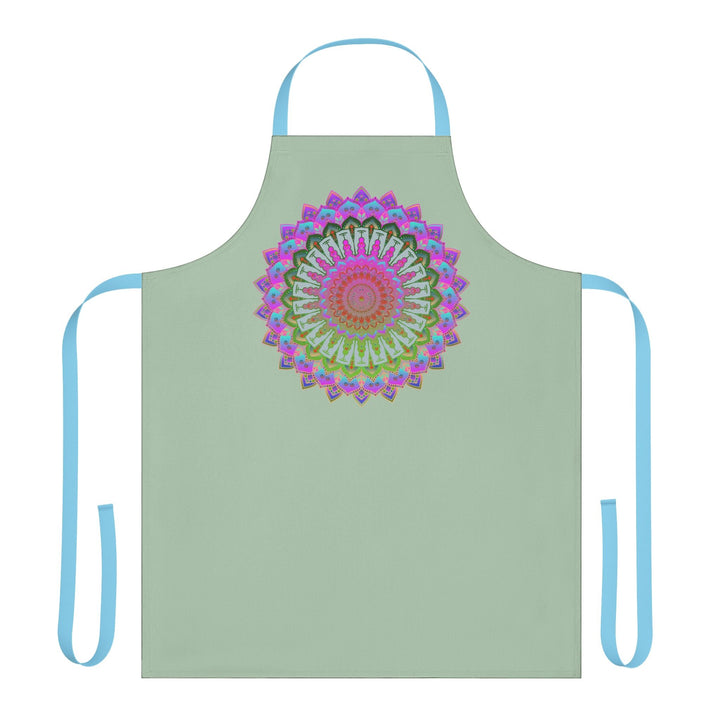 Mandala Art Apron - Sage Green All Over Prints - Blululi