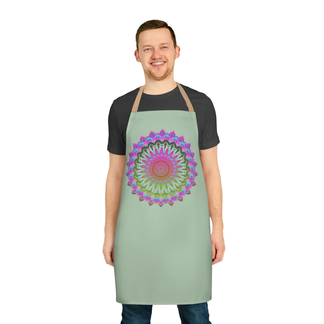 Mandala Art Apron - Sage Green All Over Prints - Blululi