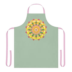 Mandala Art Apron - Sage Green All Over Prints - Blululi