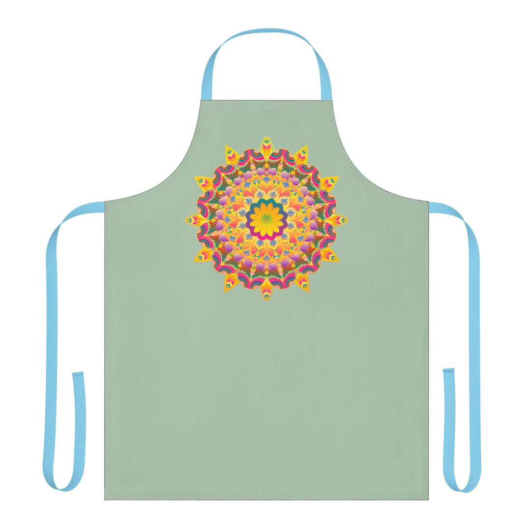 Mandala Art Apron - Sage Green All Over Prints - Blululi