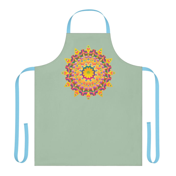 Mandala Art Apron - Sage Green All Over Prints - Blululi