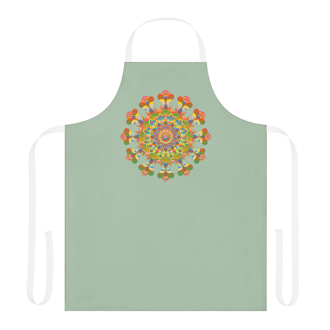 Mandala Art Apron - Sage Green All Over Prints - Blululi