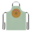 Mandala Art Apron - Sage Green All Over Prints - Blululi