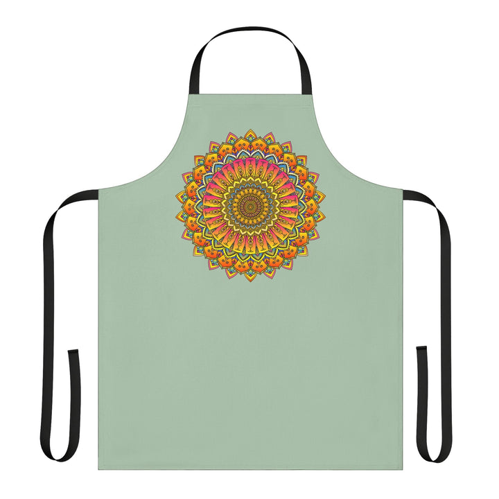 Mandala Art Apron - Sage Green All Over Prints - Blululi