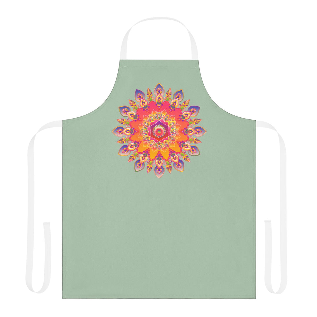 Mandala Art Apron - Sage Green All Over Prints - Blululi