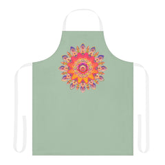 Mandala Art Apron - Sage Green All Over Prints - Blululi