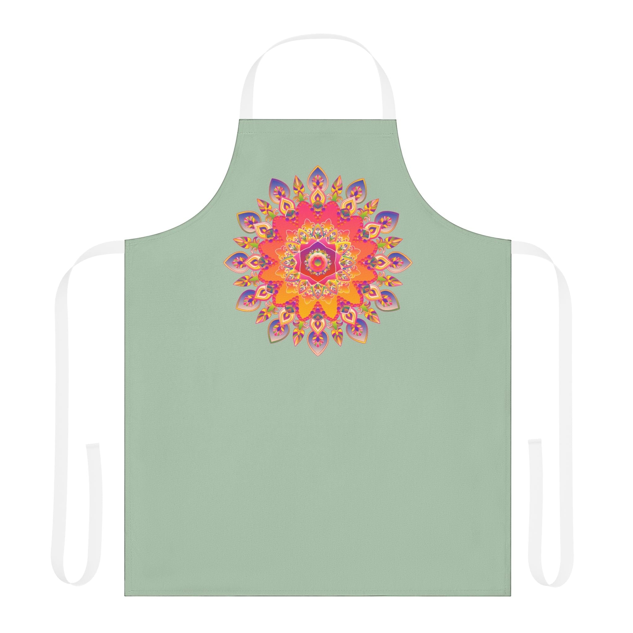 Mandala Art Apron - Sage Green All Over Prints - Blululi