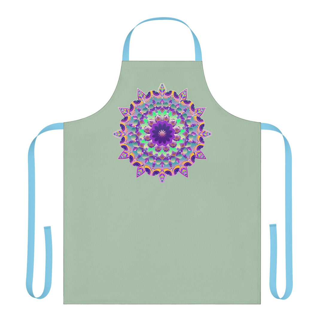 Mandala Art Apron - Sage Green All Over Prints - Blululi