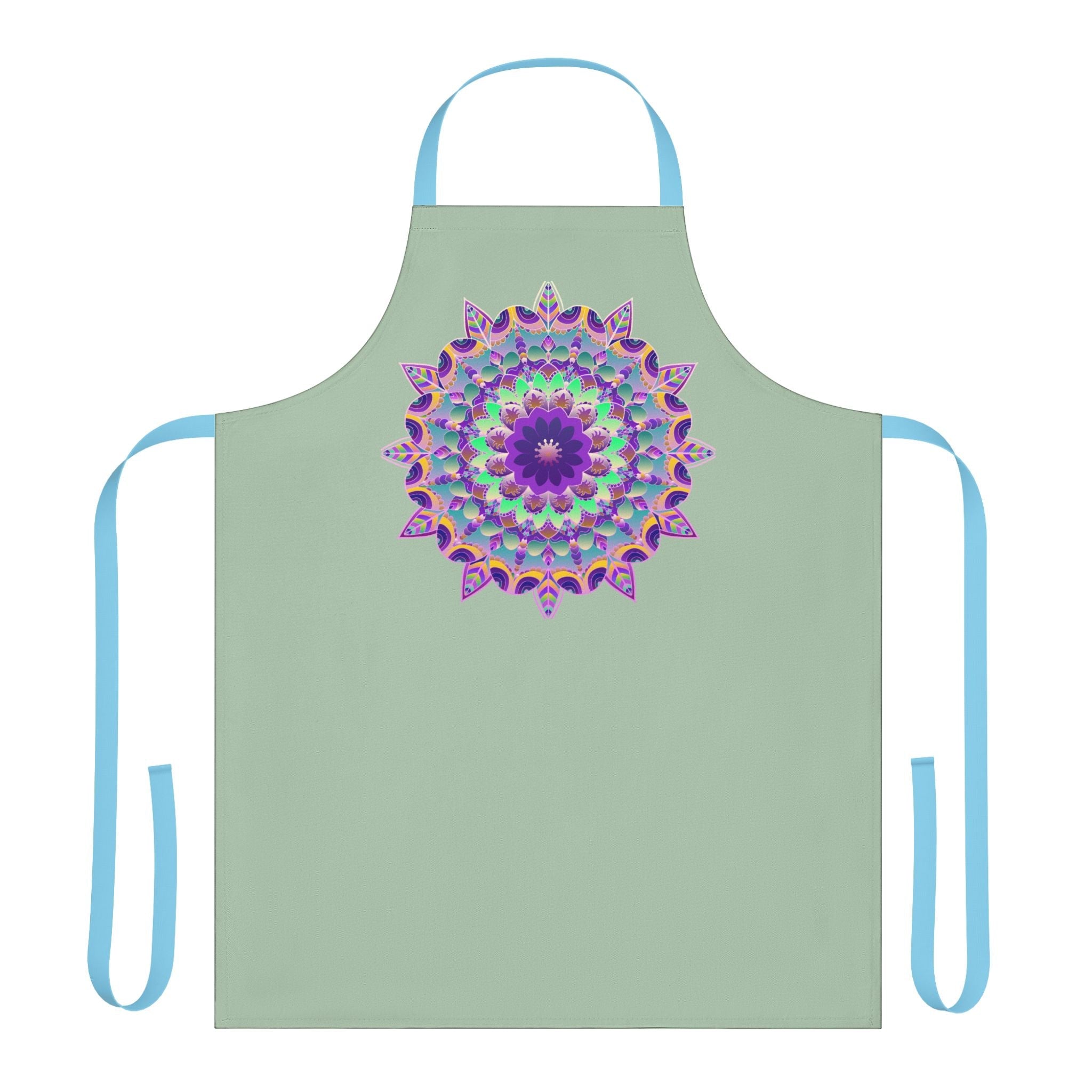 Mandala Art Apron - Sage Green All Over Prints - Blululi