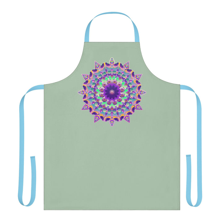 Mandala Art Apron - Sage Green All Over Prints - Blululi