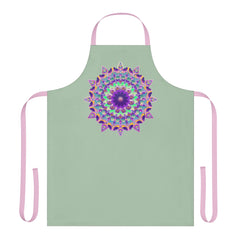 Mandala Art Apron - Sage Green All Over Prints - Blululi