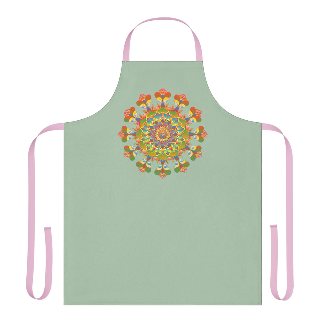 Mandala Art Apron - Sage Green All Over Prints - Blululi