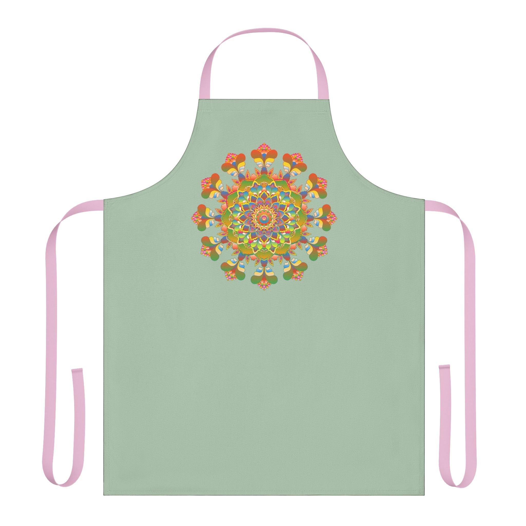 Mandala Art Apron - Sage Green All Over Prints - Blululi