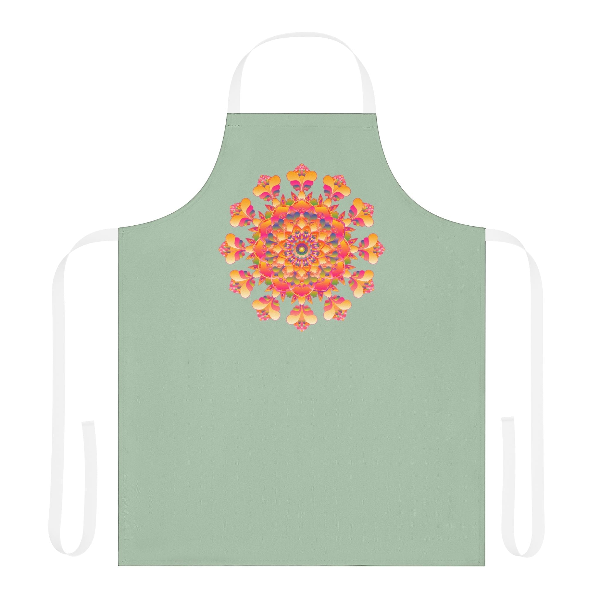 Mandala Art Apron - Sage Green All Over Prints - Blululi