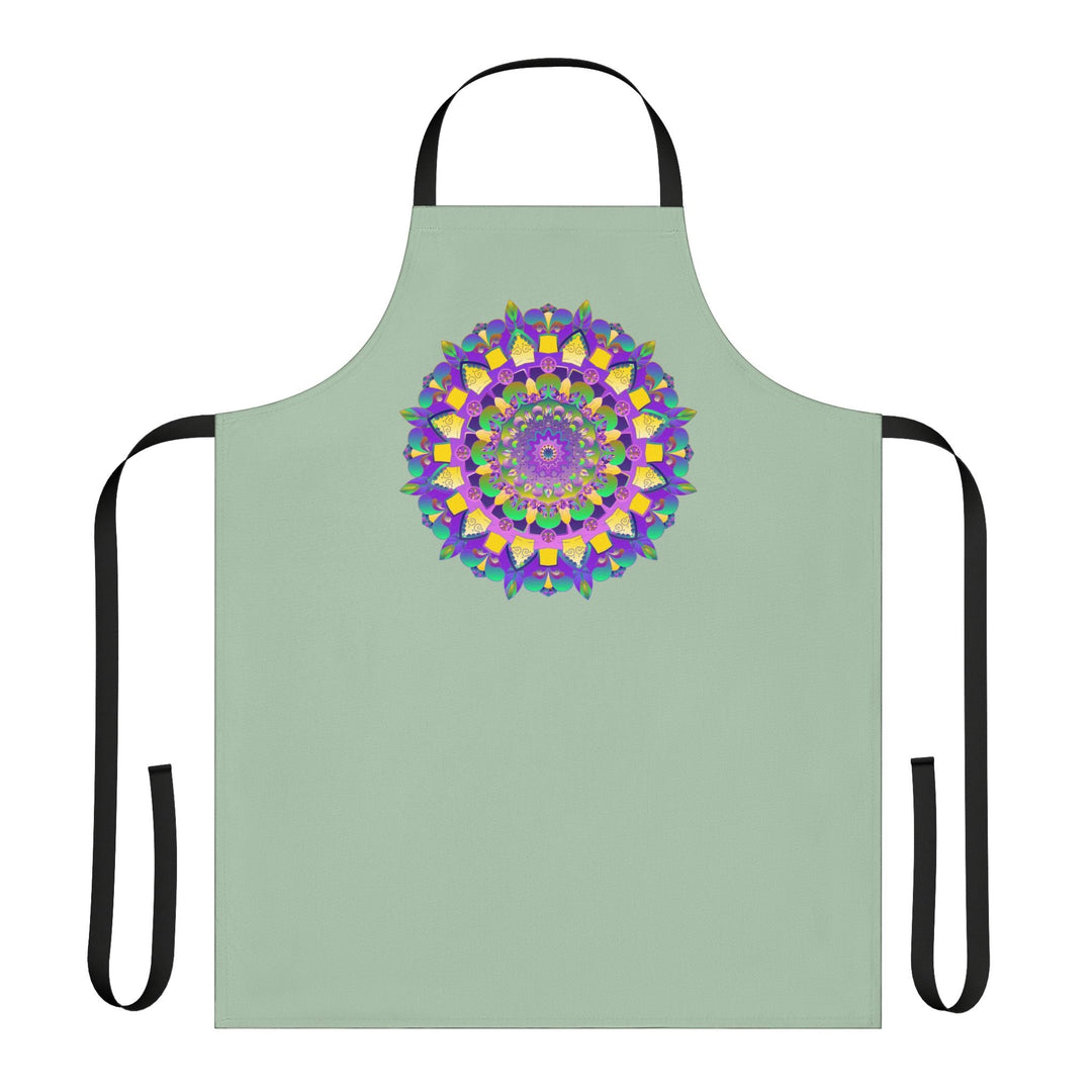 Mandala Art Apron - Sage Green All Over Prints - Blululi