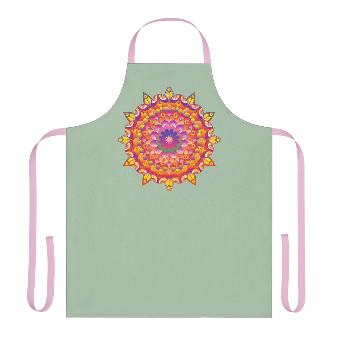 Mandala Art Apron - Sage Green All Over Prints - Blululi