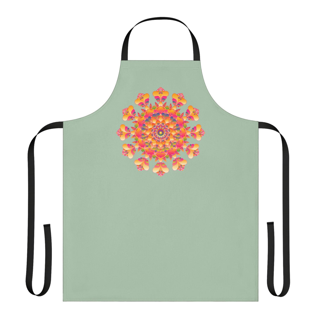 Mandala Art Apron - Sage Green All Over Prints - Blululi