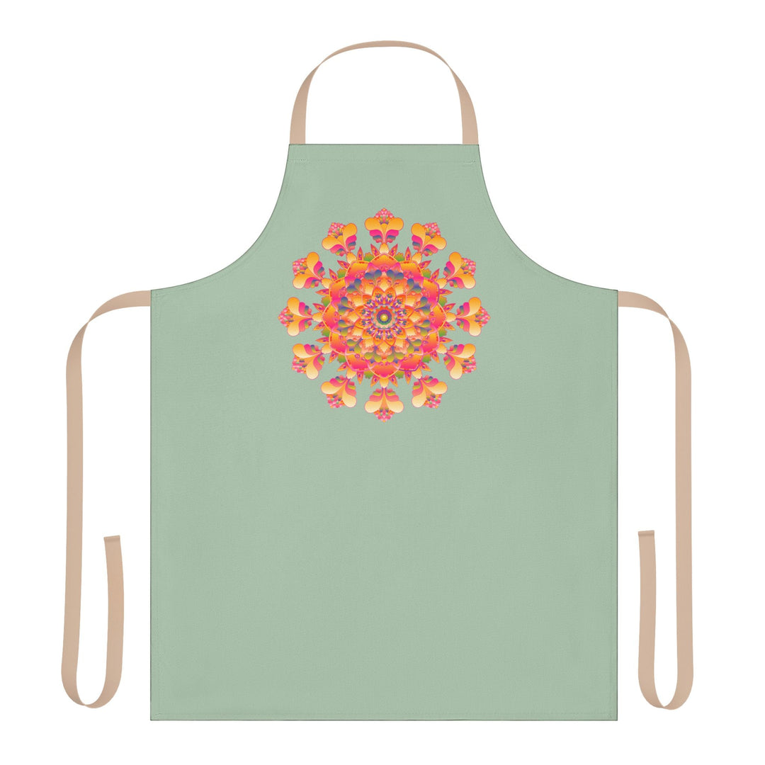 Mandala Art Apron - Sage Green All Over Prints - Blululi