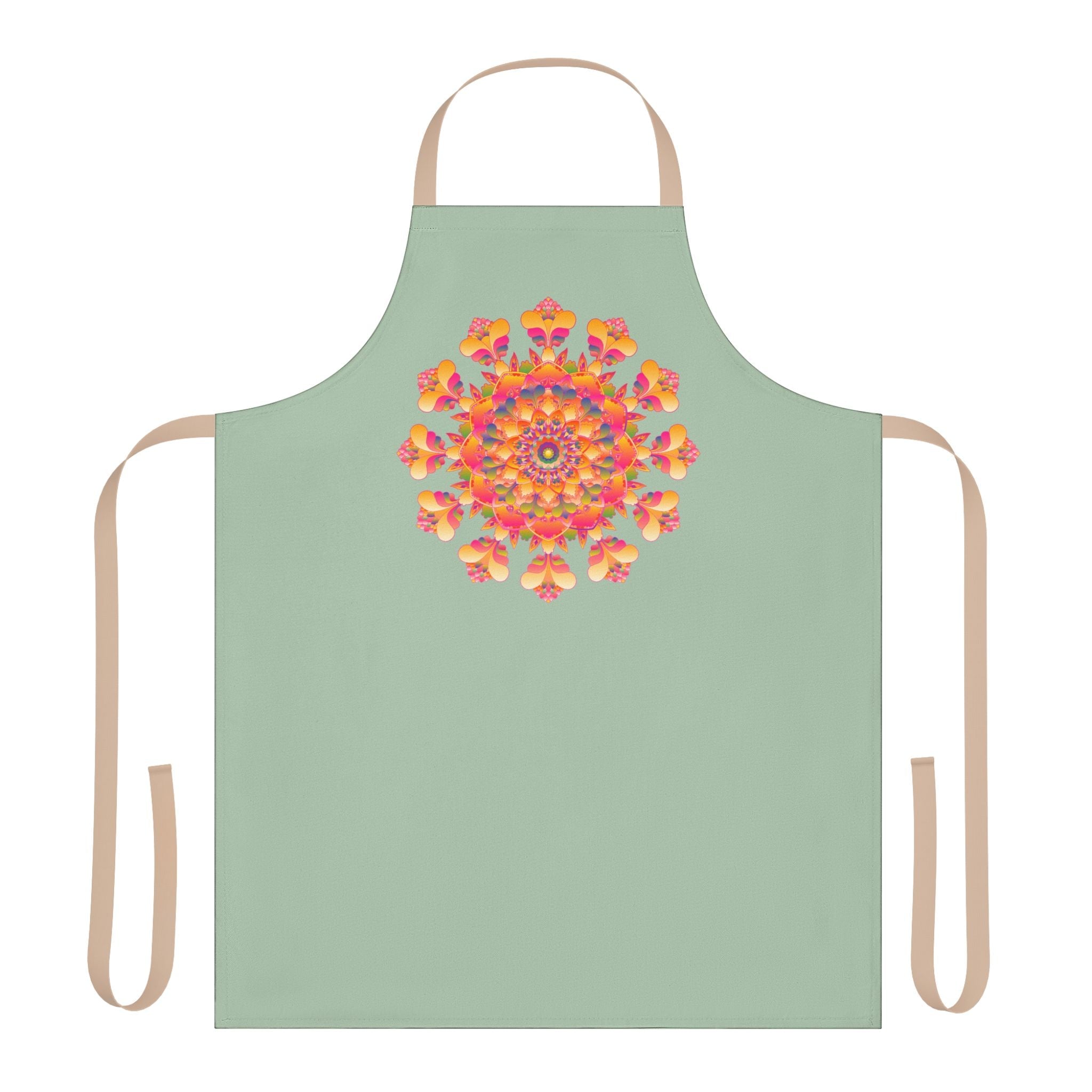 Mandala Art Apron - Sage Green All Over Prints - Blululi