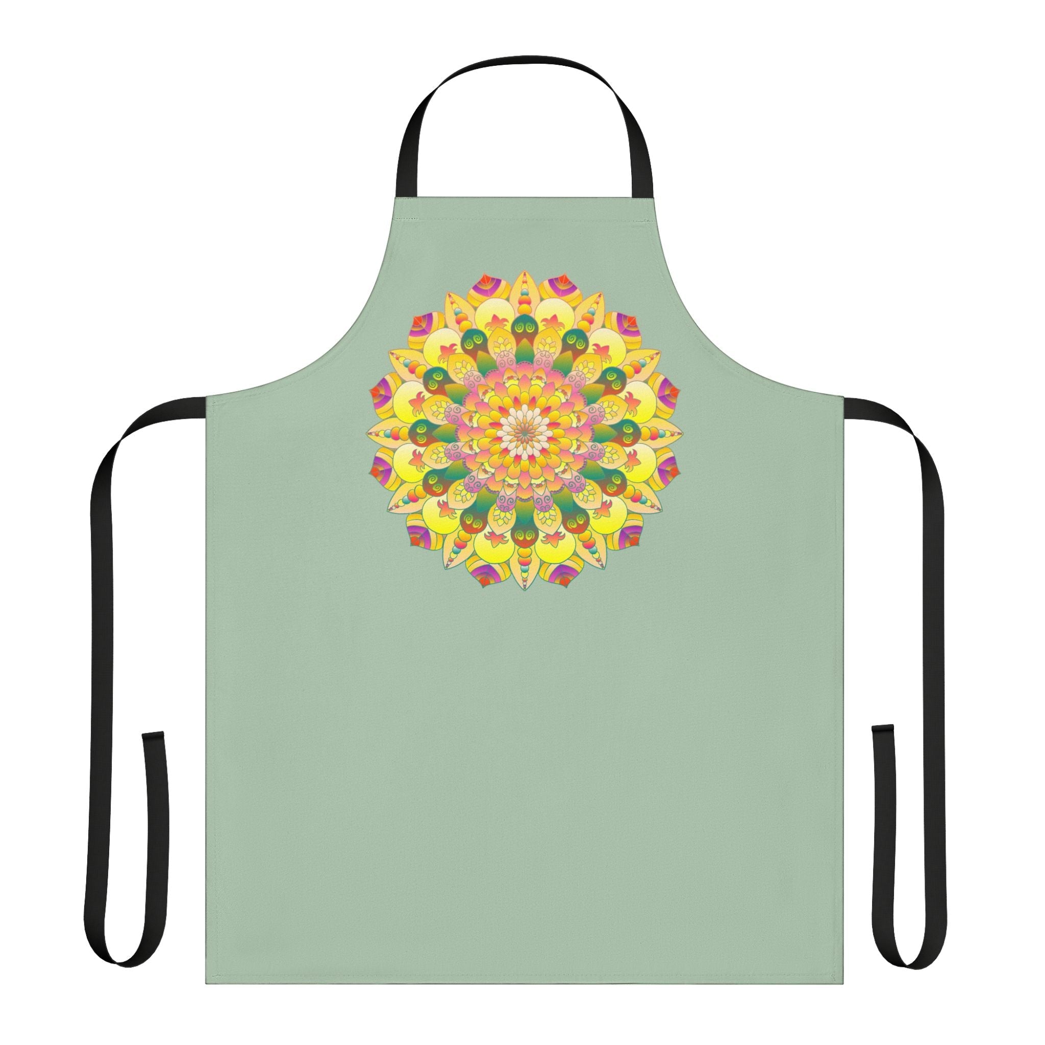 Mandala Art Apron - Sage Green All Over Prints - Blululi