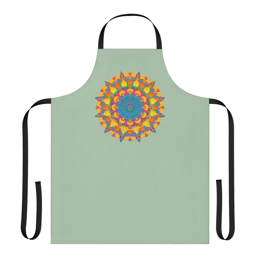 Mandala Art Apron - Sage Green All Over Prints - Blululi