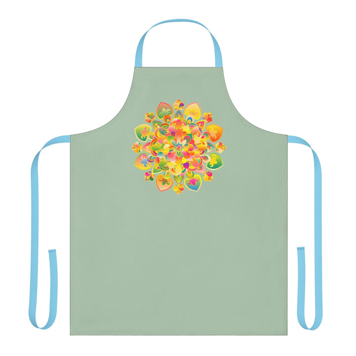 Mandala Art Apron - Sage Green All Over Prints - Blululi