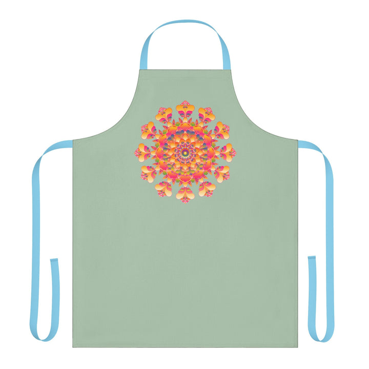 Mandala Art Apron - Sage Green All Over Prints - Blululi