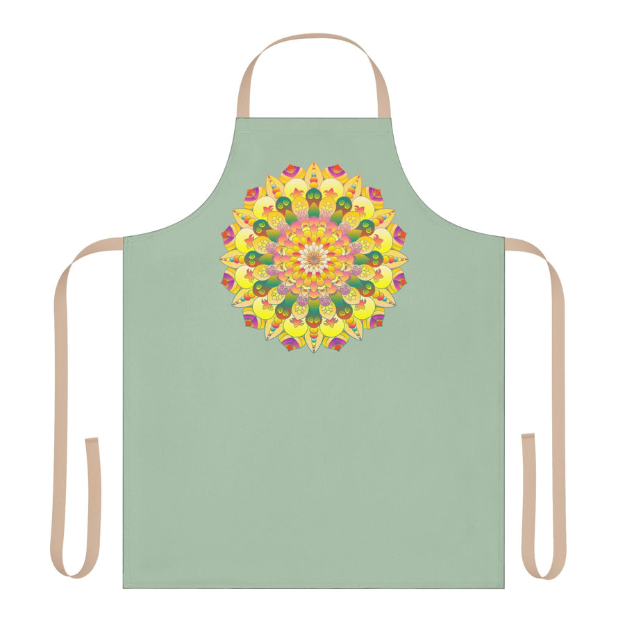 Mandala Art Apron - Sage Green All Over Prints - Blululi